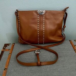 Brighton Crossbody Bag, Tan Leather, Great Condition, Free Shipping